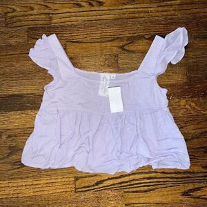 Sadie & Sage Lavender Ruffle Blouse